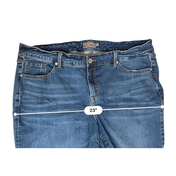 Torrid Boyfriend Straight Leg Vintage Stretch Mid-Rise Blue Jeans 22R Plus Size‎ - Picture 4 of 10